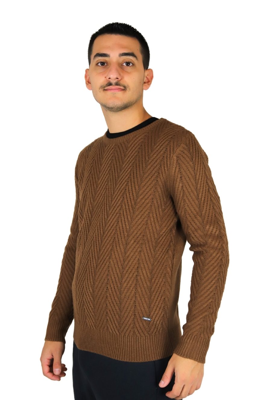 TAKE TWO Uomo Maglione UTA6439 Cammello