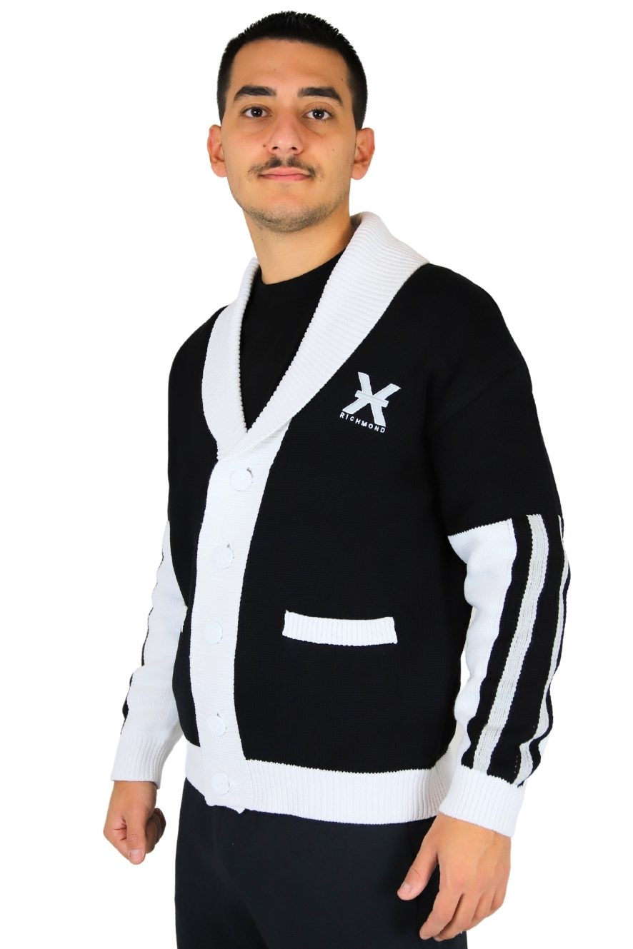 RICHMOND X Uomo Cardigan UMA24052CD Blu/Bianco