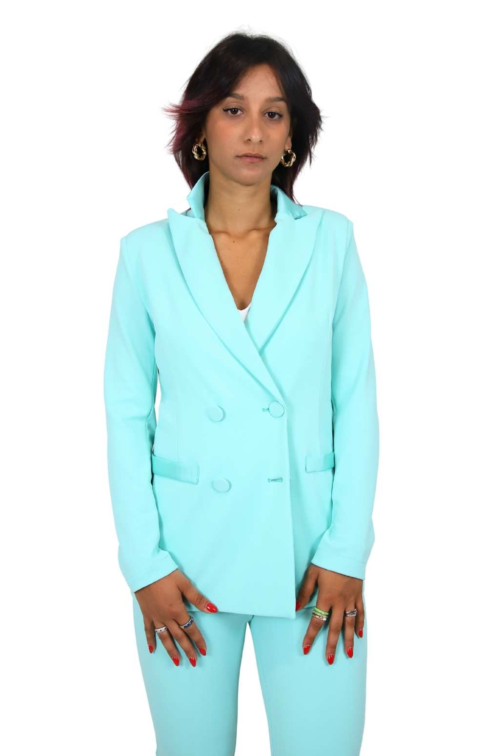 Zahjr Donna Giacca 53538604 Verde Acqua