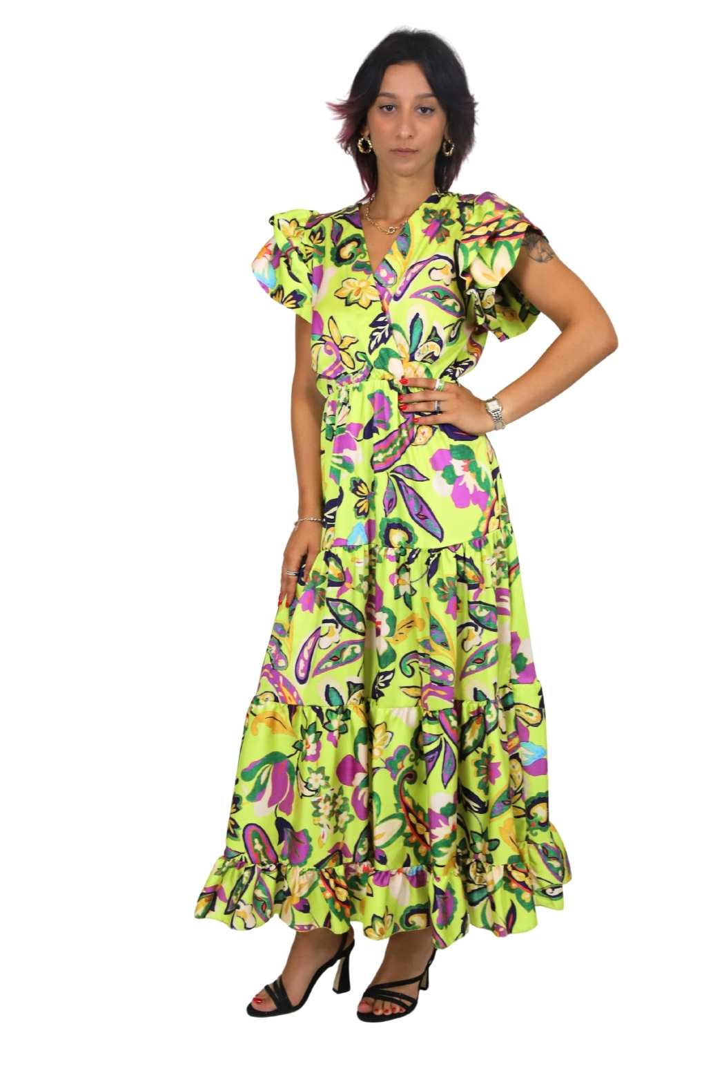 Zahjr Donna Vestito 53538614 Giallo/Viola