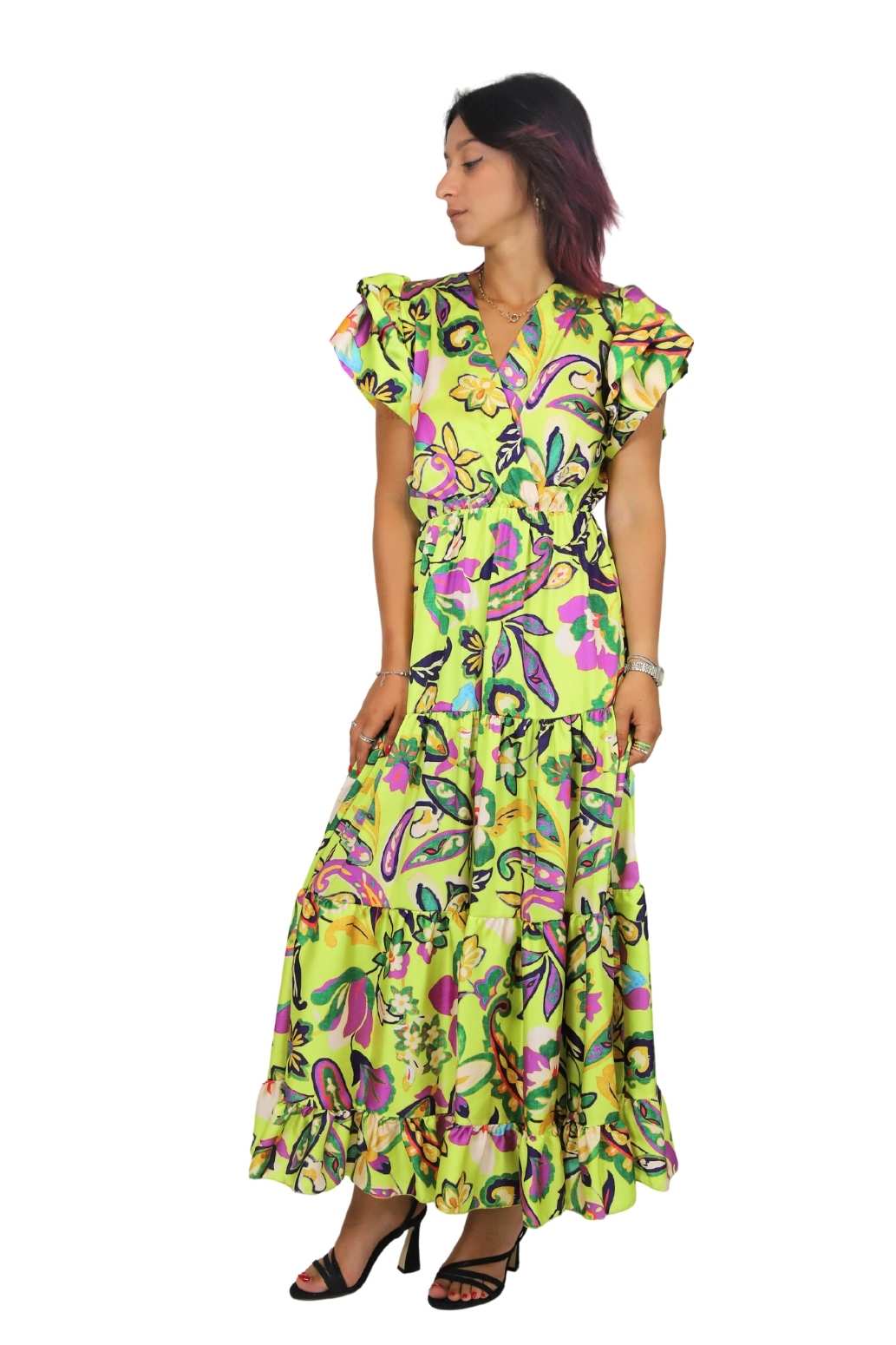 Zahjr Donna Vestito 53538614 Giallo/Viola