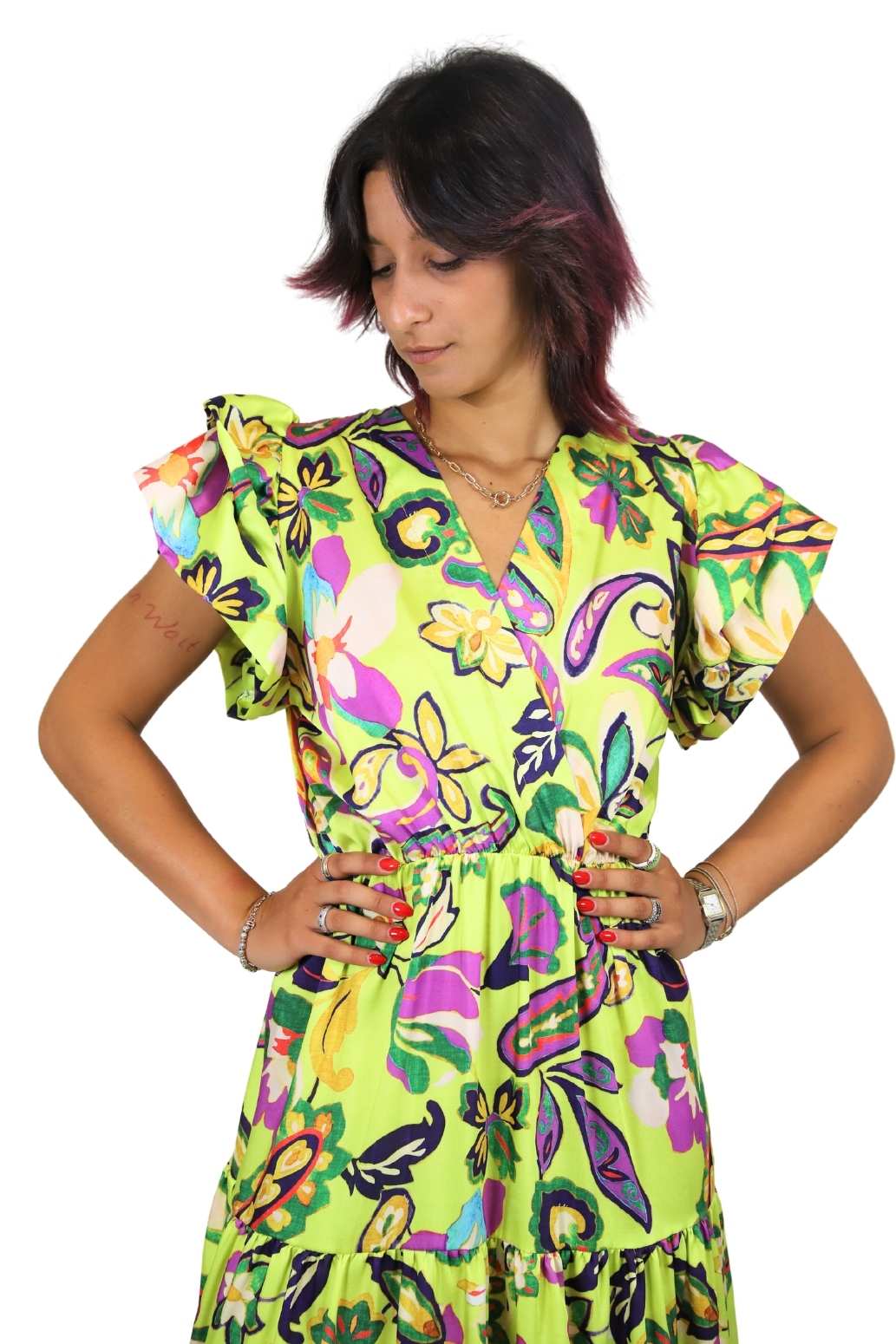 Zahjr Donna Vestito 53538614 Giallo/Viola