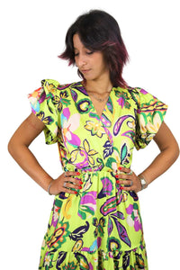 Zahjr Donna Vestito 53538614 Giallo/Viola