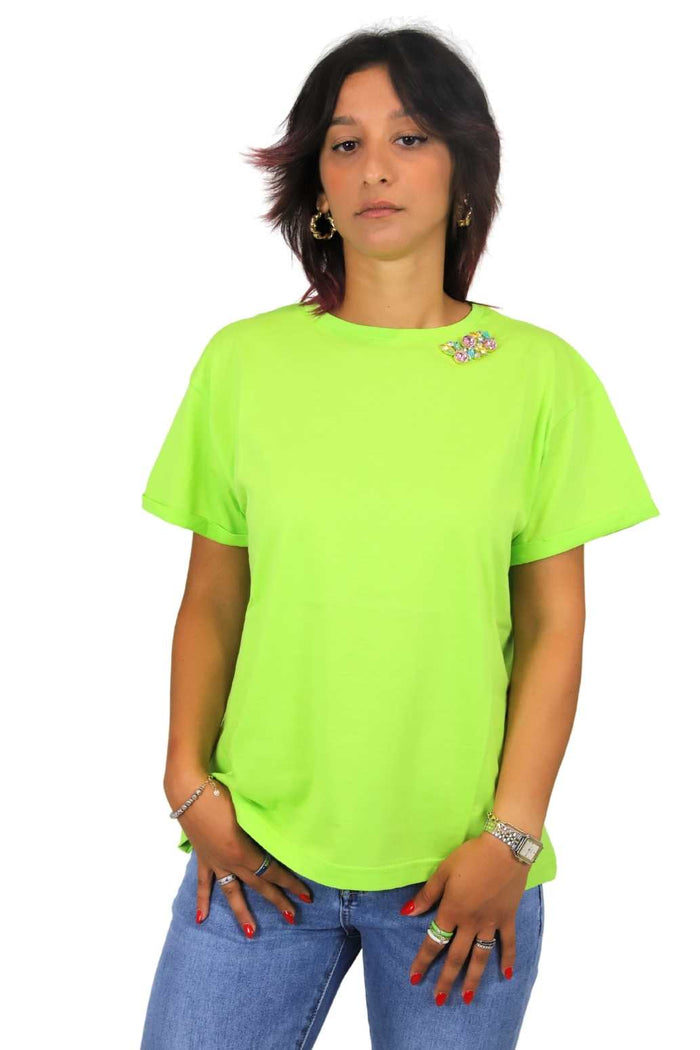 Zahjr Donna T-shirt 53538592 Verde Acido
