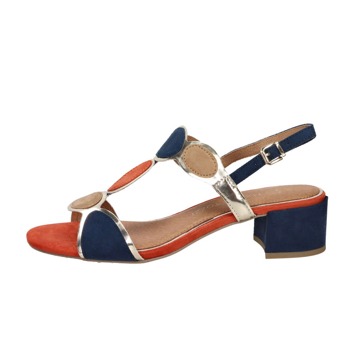 Marco Tozzi Donna Sandali con tacco 2-28230-42 Blu/beige