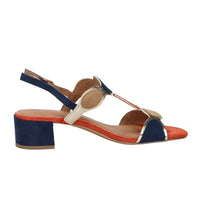 Marco Tozzi Donna Sandali con tacco 2-28230-42 Blu/beige
