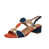 Marco Tozzi Donna Sandali con tacco 2-28230-42 Blu/beige
