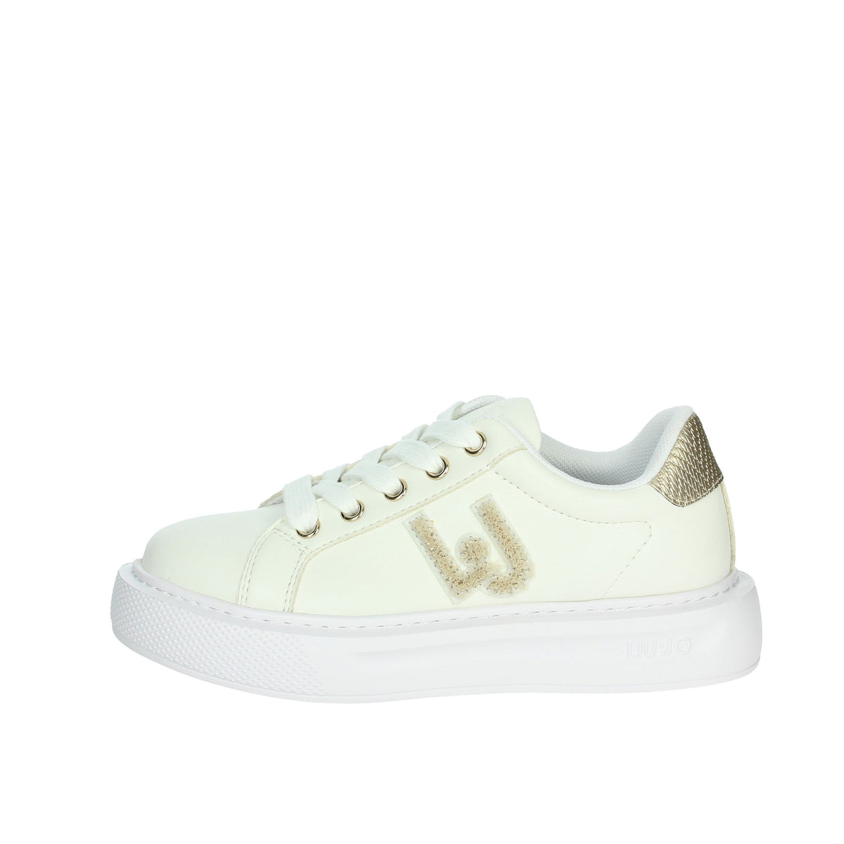 LIU-JO Bambine e ragazze Sneakers bassa 4F4305 EX014 Bianco/Oro