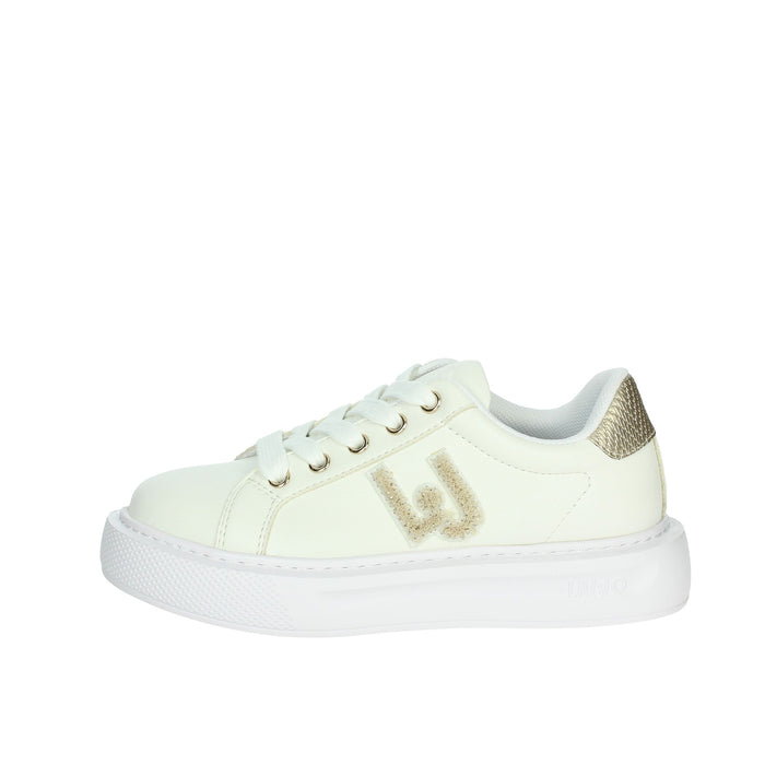 LIU-JO Bambine e ragazze Sneakers bassa 4F4305 EX014 Bianco/Oro