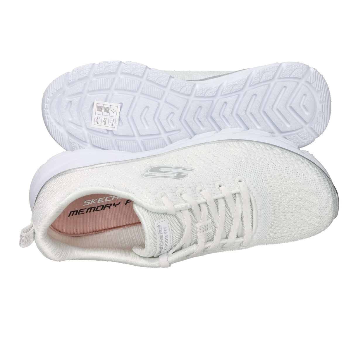 Skechers Donna Sneakers 150384 Bianco/Argento