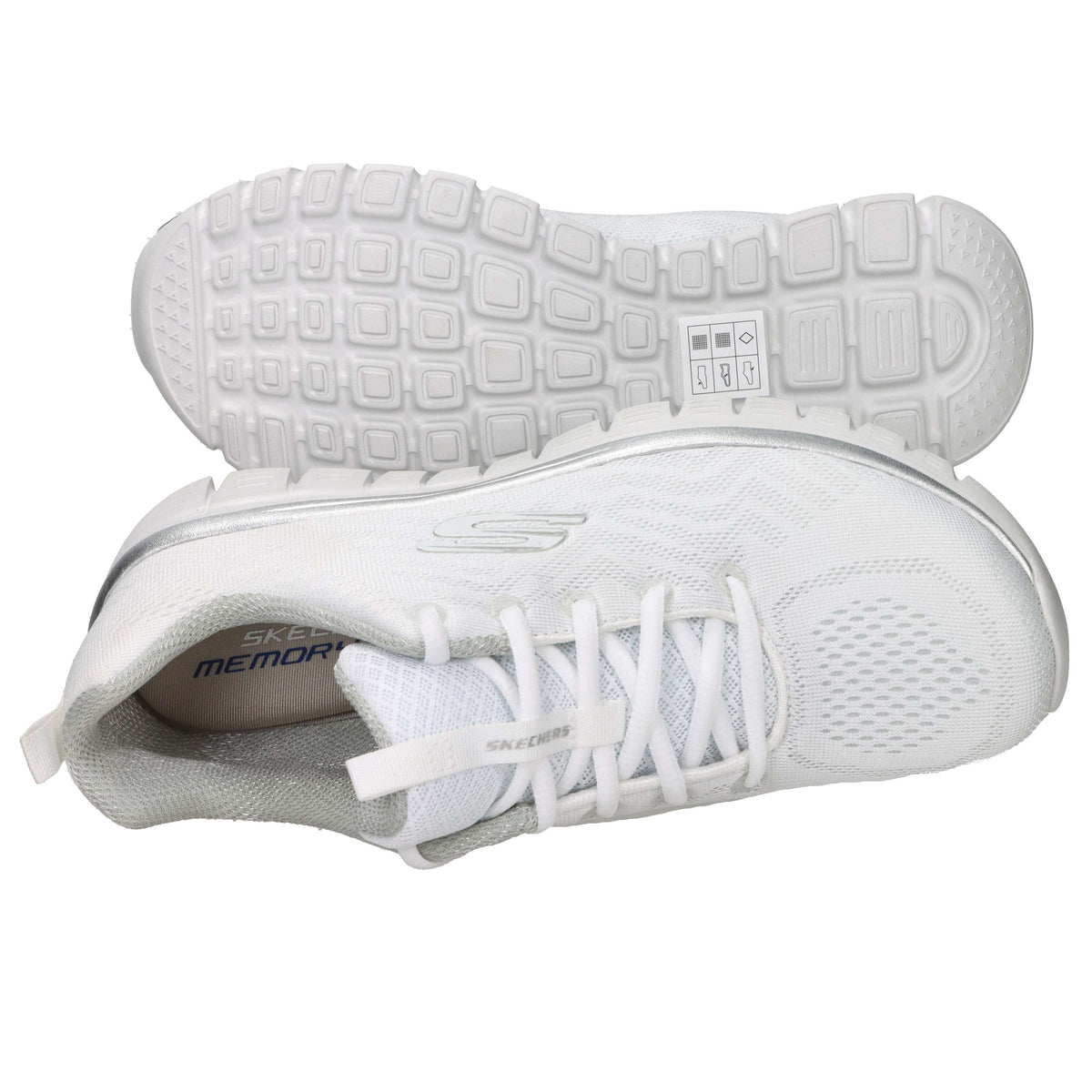 Skechers Donna Sneakers 12615 Bianco/Argento