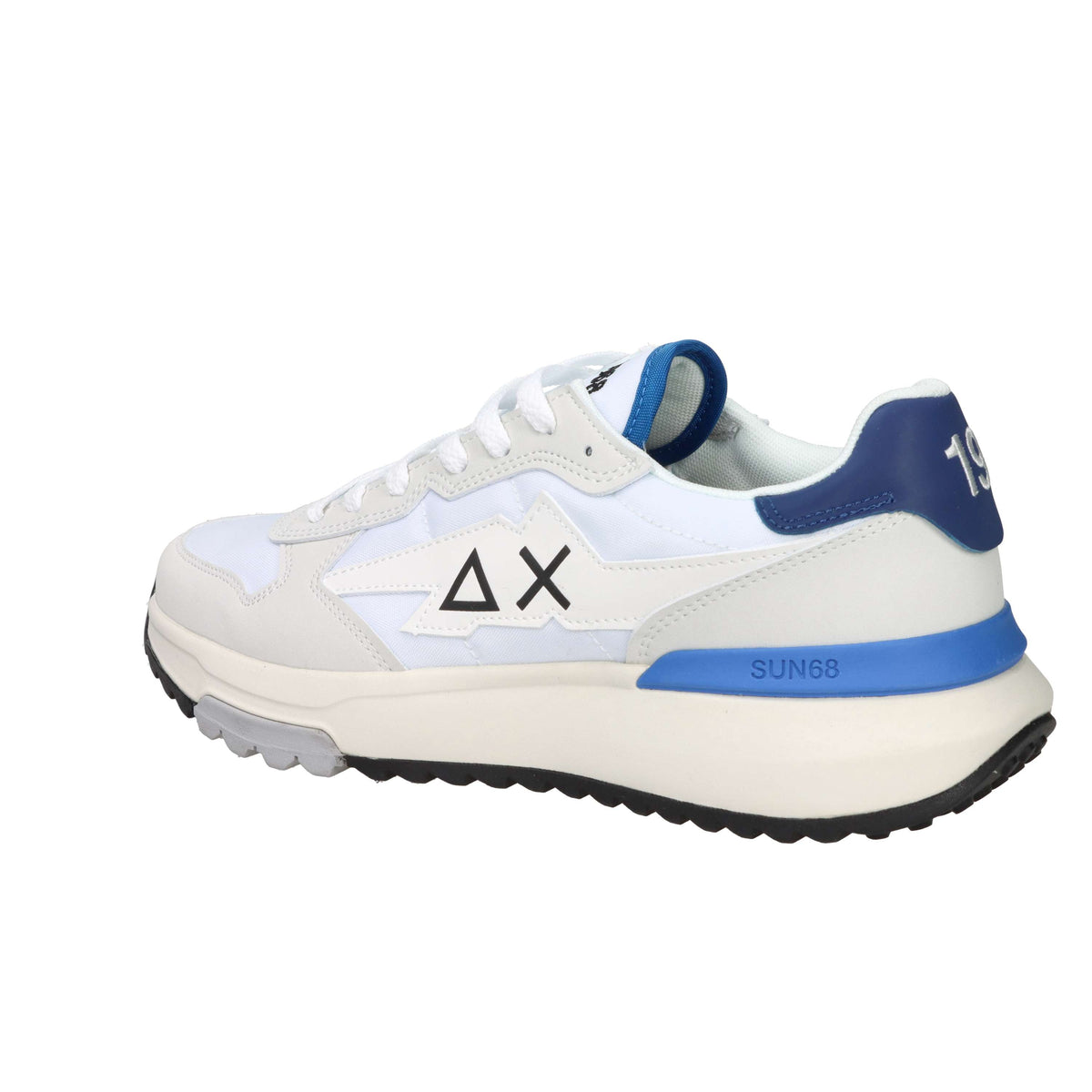 Sun68 Homme Baskets Z36121 Blanc/Bleu clair