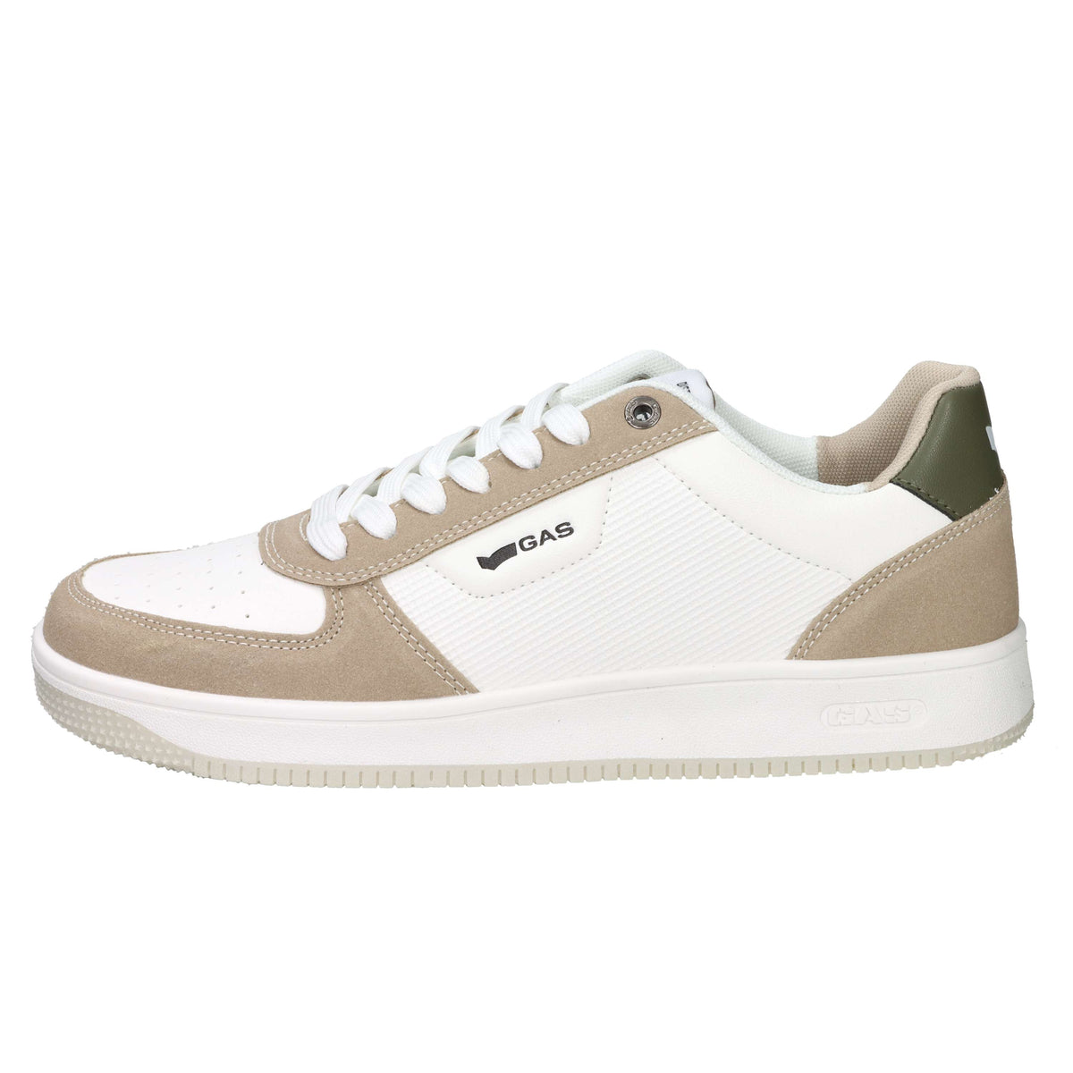 Gas Homme Baskets GAM614211 Blanc/Beige