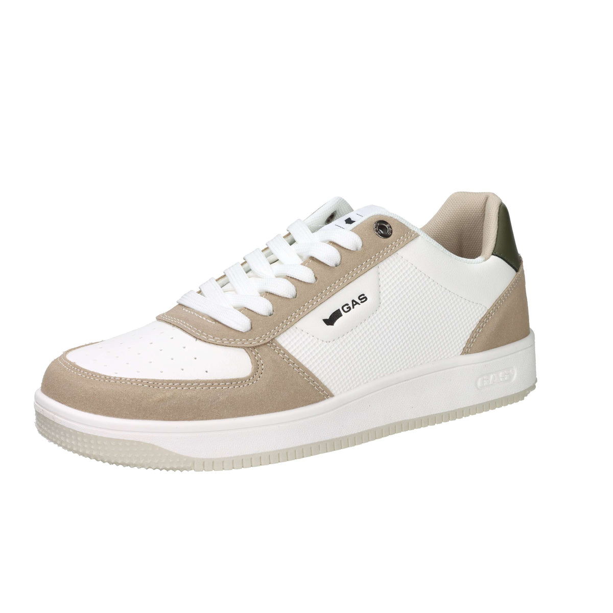 Gas Homme Baskets GAM614211 Blanc/Beige