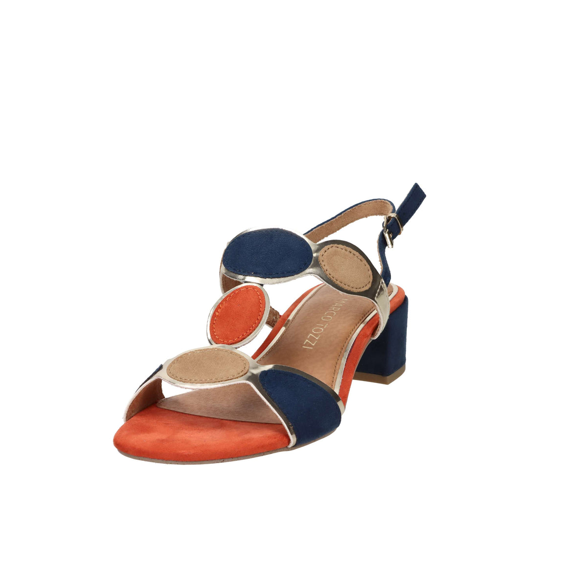 Marco Tozzi Donna Sandalo con tacco 2-28230-42 Blu/beige