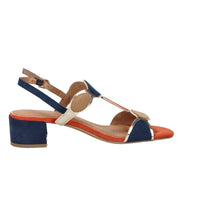 Marco Tozzi Mujer Sandalia con tacón 2-28230-42 Azul/beige