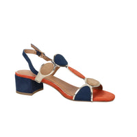 Marco Tozzi Mujer Sandalia con tacón 2-28230-42 Azul/beige