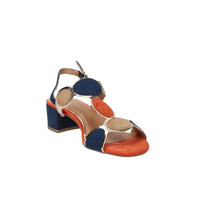 Marco Tozzi Mujer Sandalia con tacón 2-28230-42 Azul/beige