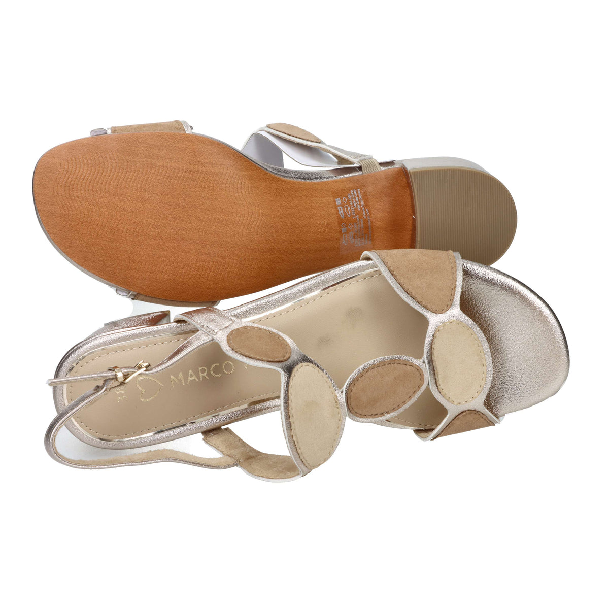 Marco Tozzi Damen Sandale mit Absatz 2-28231-44 Bronze