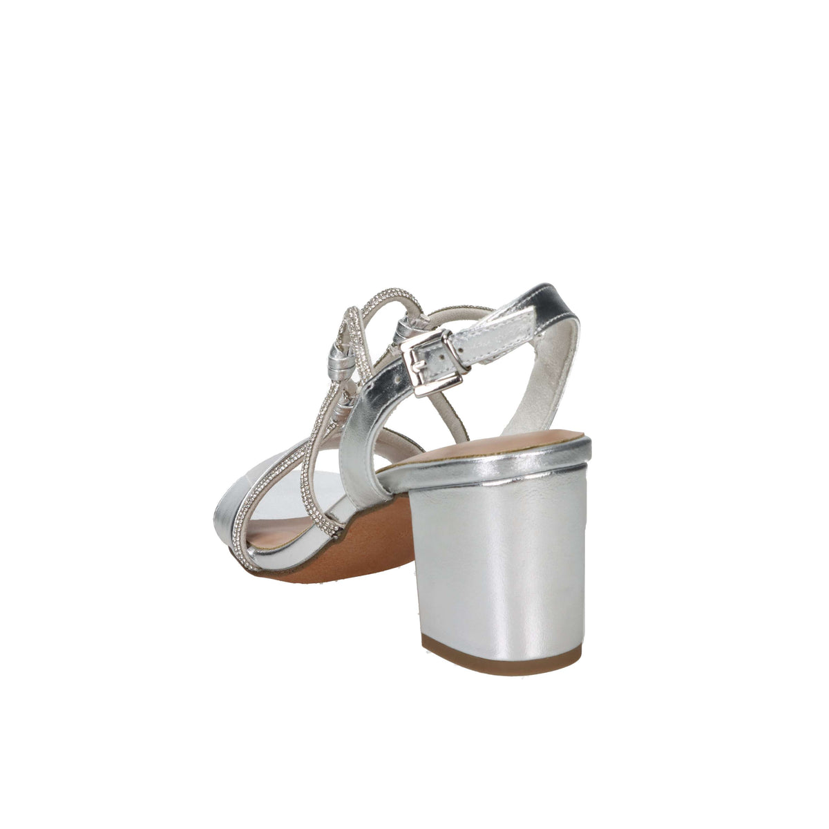 Marco Tozzi Damen Sandale mit Absatz 2-28388-46 Silber