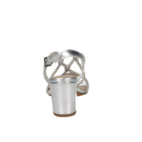 Marco Tozzi Damen Sandale mit Absatz 2-28388-46 Silber