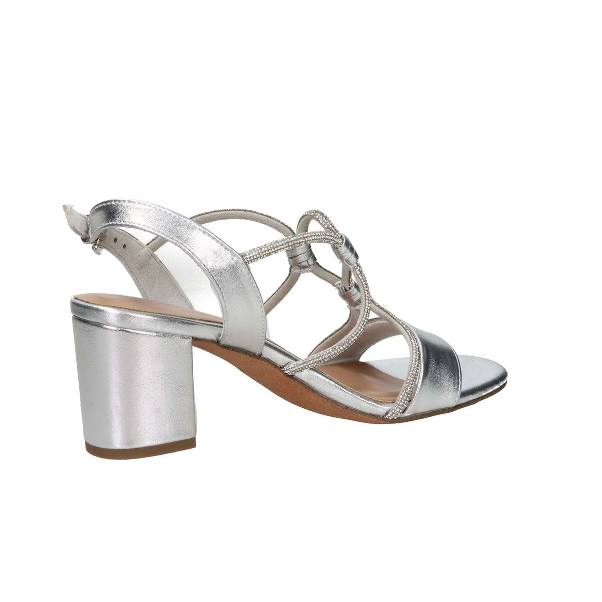 Marco Tozzi Damen Sandale mit Absatz 2-28388-46 Silber