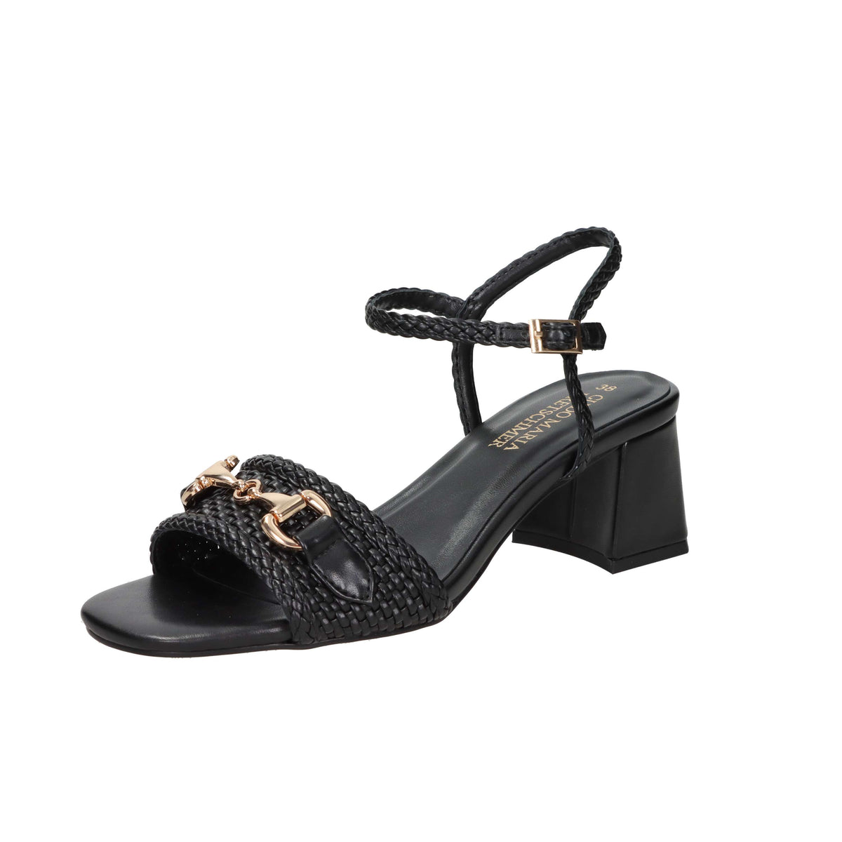 Marco Tozzi Damen Sandale mit Absatz 2-88302-46 Schwarz
