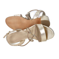Marco Tozzi Damen Sandale mit Absatz 2-28388-46 Gold