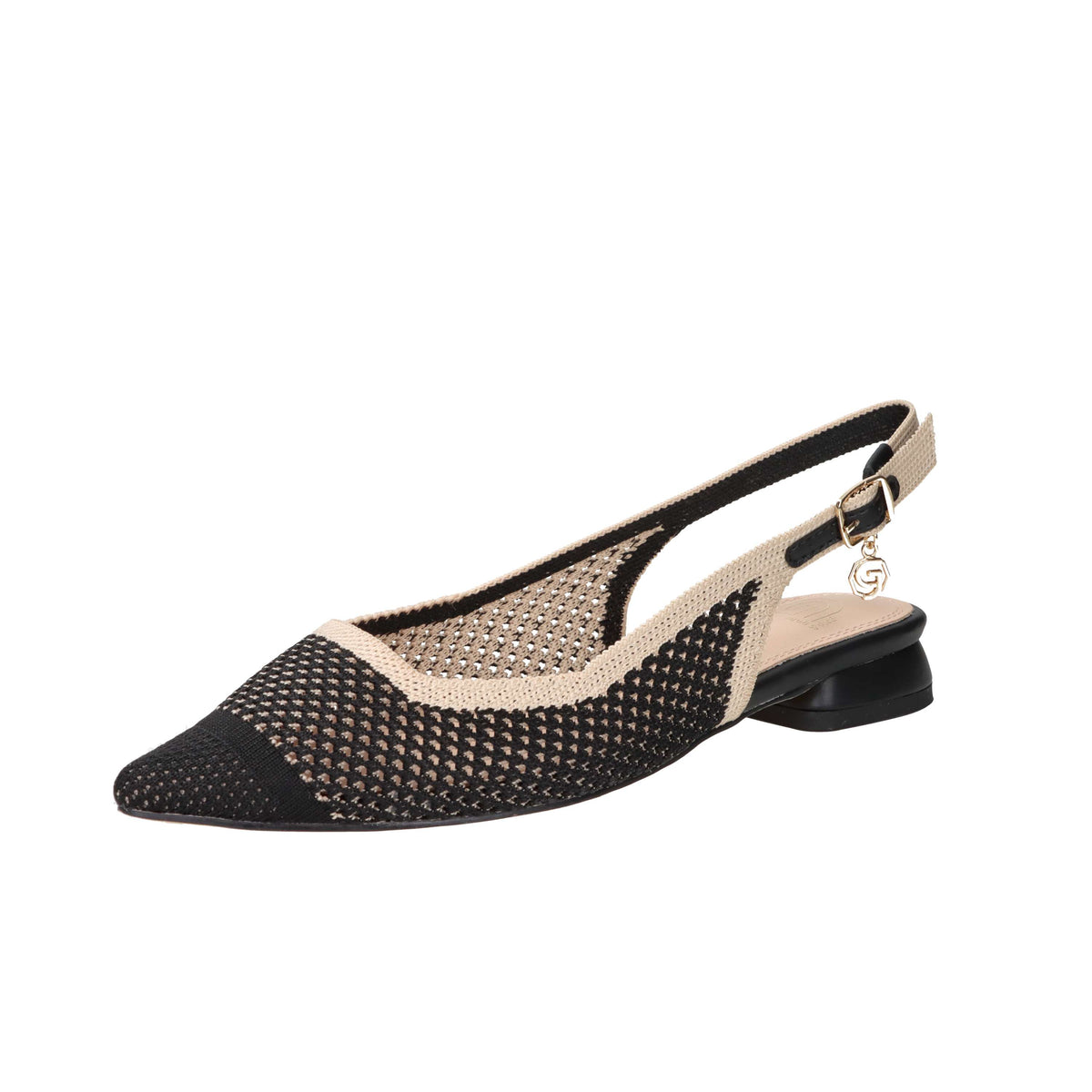 Gold & Gold Women’s Slingback GK228 Black/Beige