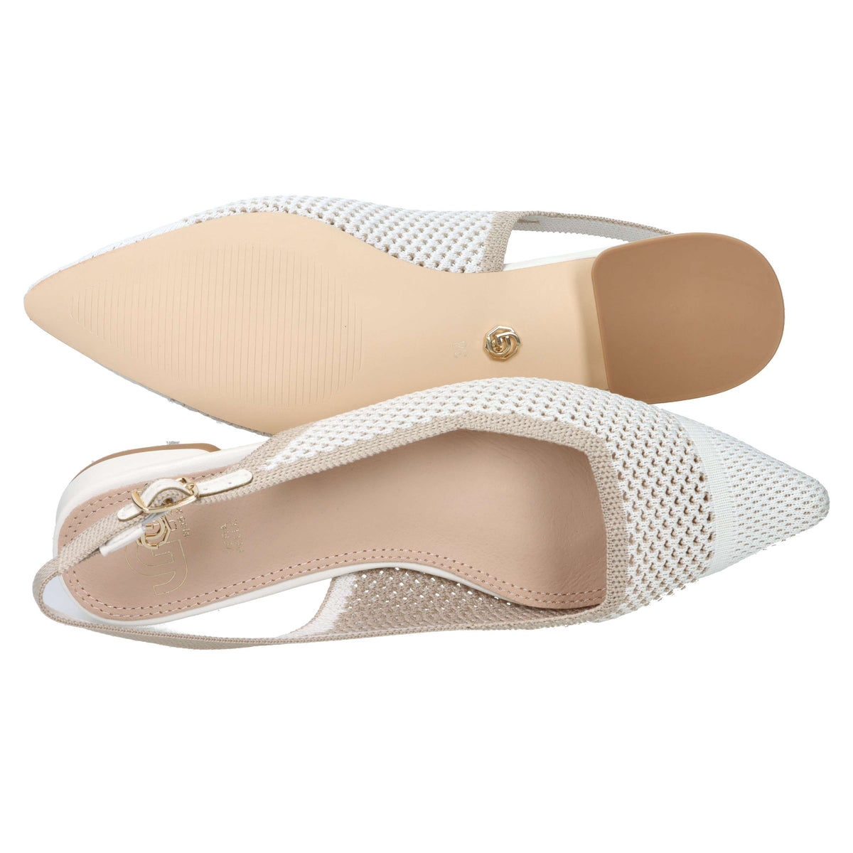 Gold & Gold Escarpins Femme GK228 Blanc/Beige