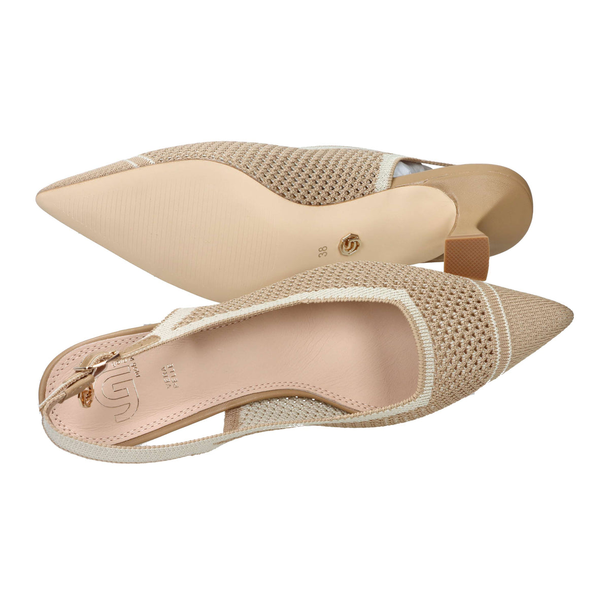 Gold & Gold Women’s Slingback GK229 Beige