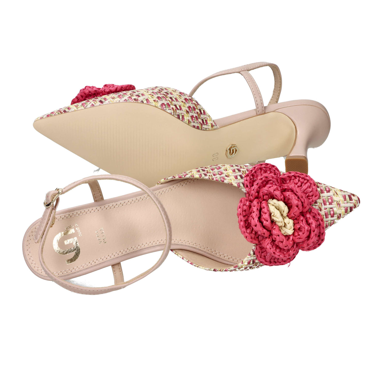 Gold & Gold Donna Slingback GP991 Beige/Fucsia