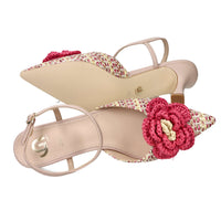 Gold & Gold Donna Slingback GP991 Beige/Fucsia