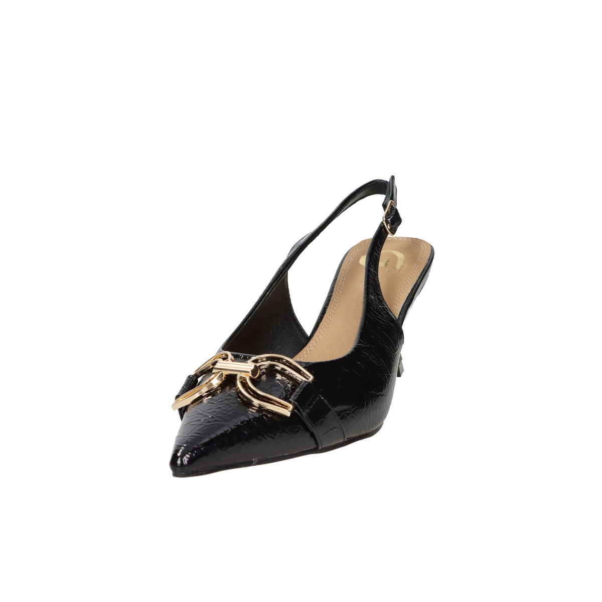 Gold & Gold Women’s Slingback GV129 Black