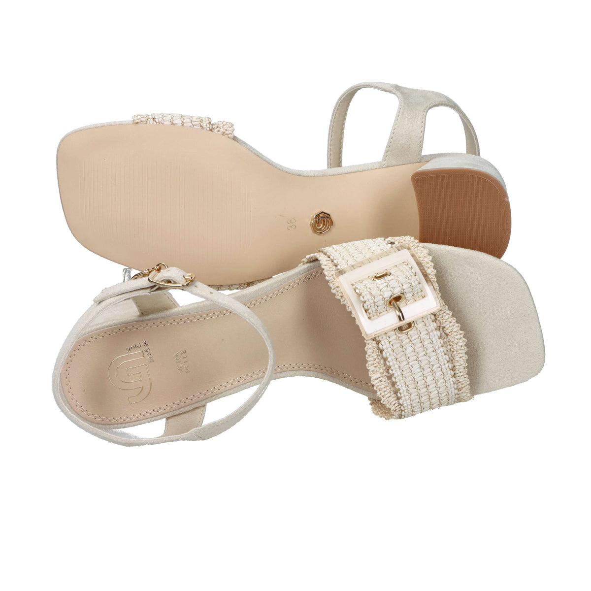 Gold & Gold Donna Sandalo con tacco GK225 Beige