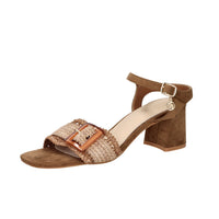 Gold & Gold Donna Sandalo con tacco GK225 Marrone