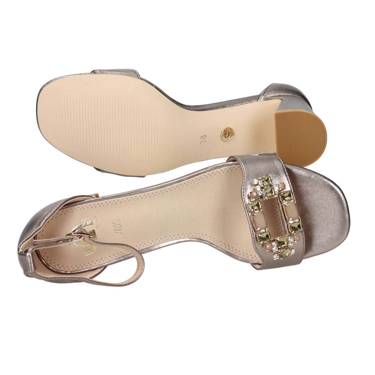 Gold & Gold Donna Sandalo con tacco GY455 Bronzo
