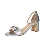 Gold & Gold Donna Sandalo con tacco GY455 Argento