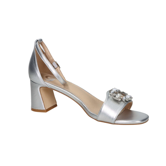 Gold & Gold Donna Sandalo con tacco GY455 Argento