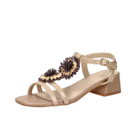 Gold & Gold Donna Sandalo con tacco GK231 Beige