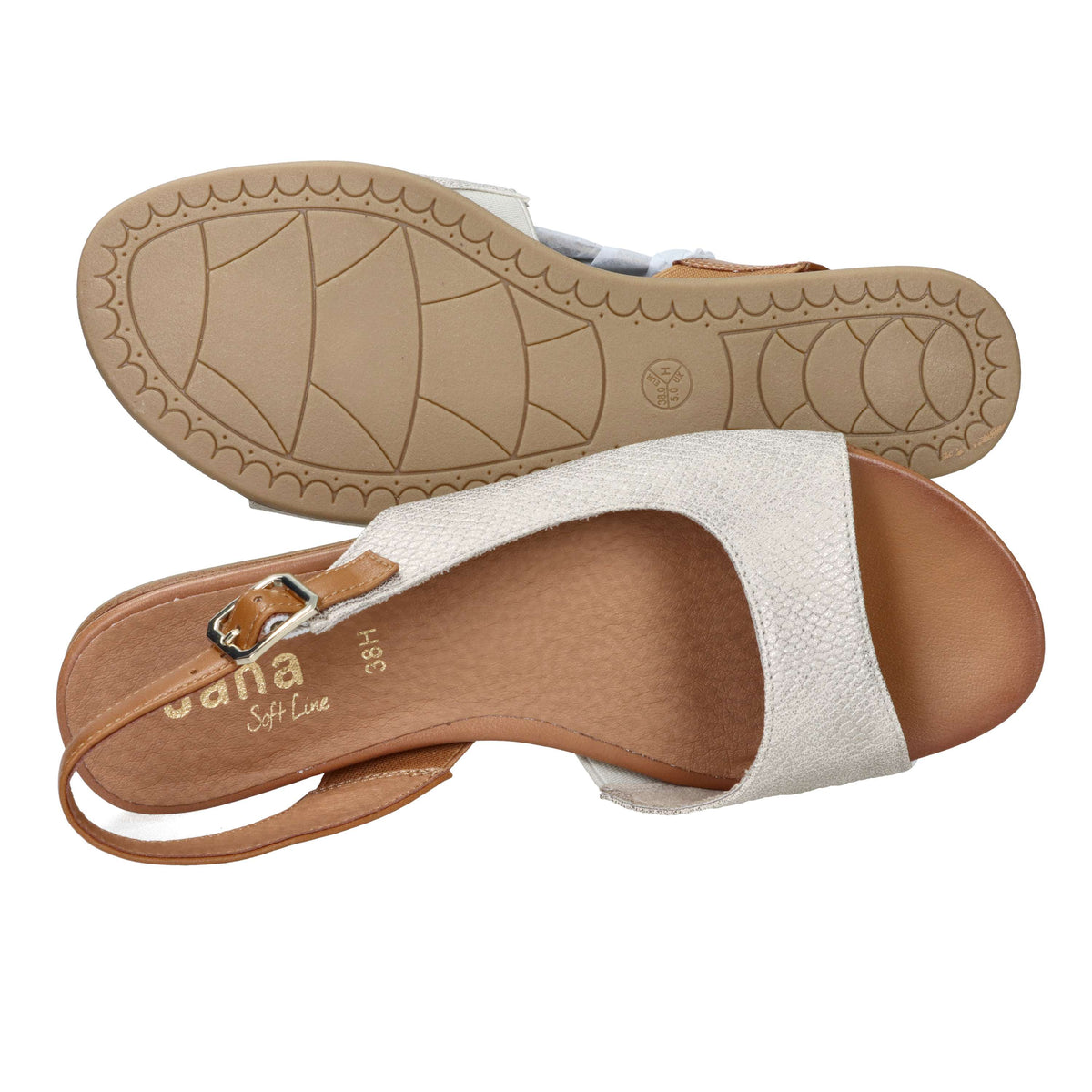 Jana Damen Flacher Sandale 8-28160-42 Gold