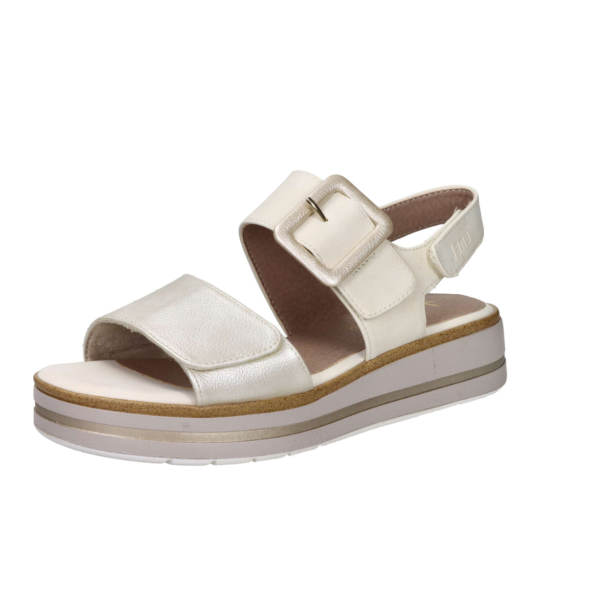 Jana Mujer Sandalia con cuña 8-28266-44 Crema