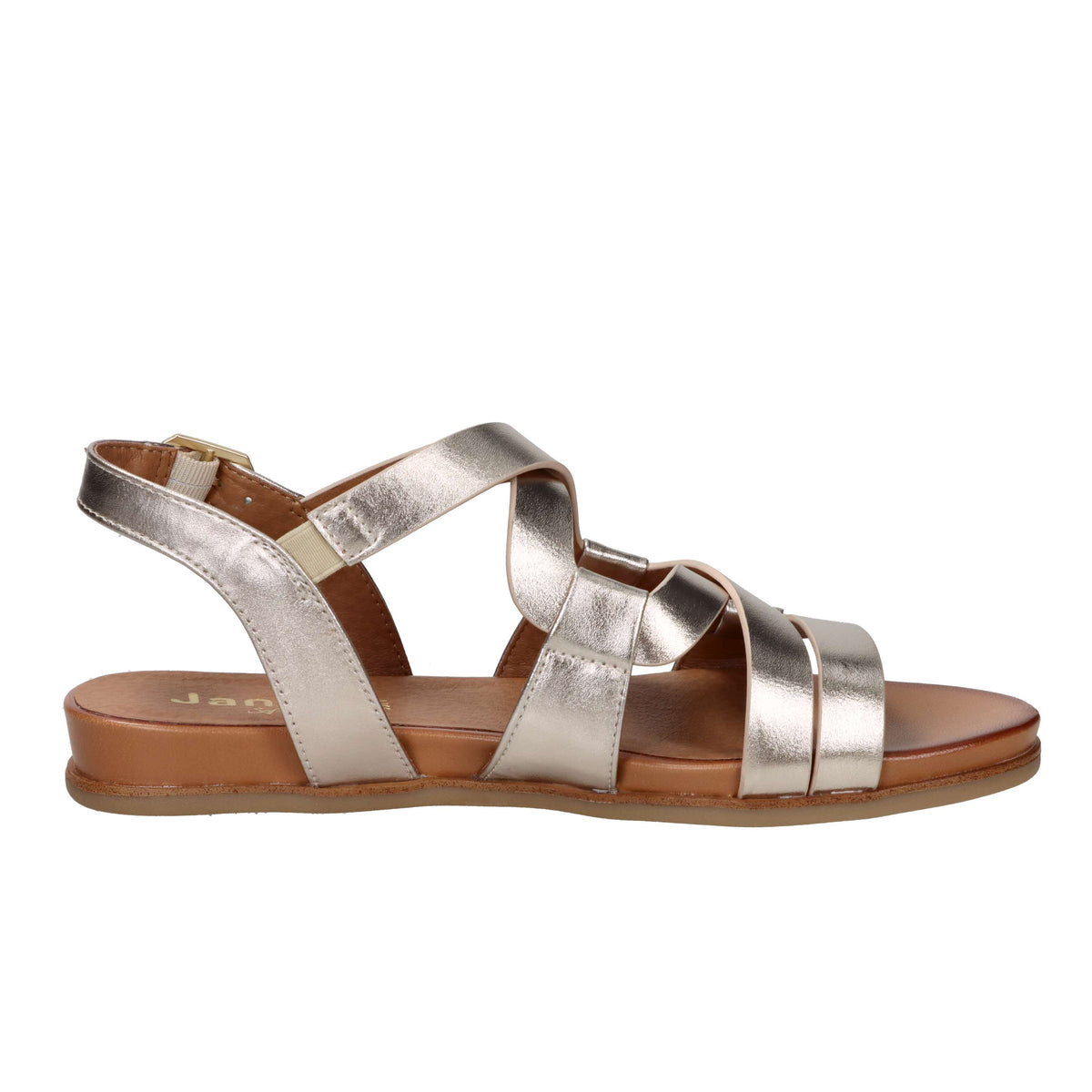 Jana Damen Flache Sandale 8-28161-44 Platin