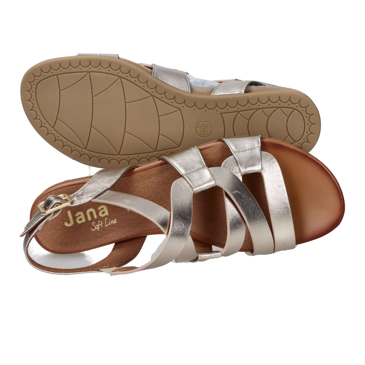 Jana Damen Flache Sandale 8-28161-44 Platin