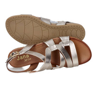 Jana Damen Flache Sandale 8-28161-44 Platin