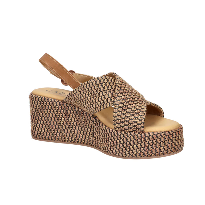 Carmela Donna Sandalo con zeppa 163234 Cuoio