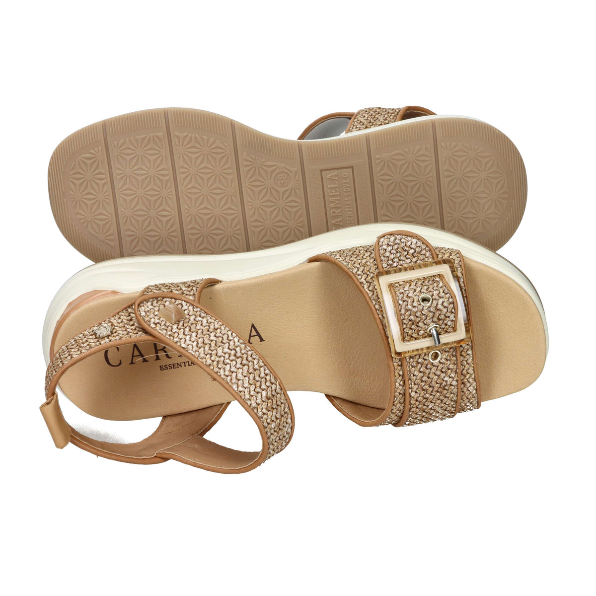 Carmela Donna Sandalo con zeppa 163268 Cuoio