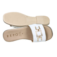 Repo Damen Flache Hausschuhe 71120-E5 Weiß