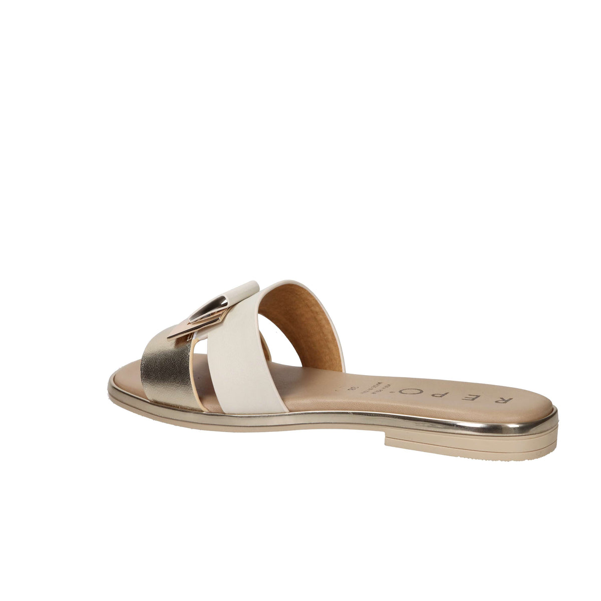 Repo Mujer Zueco bajo 71116-E5 Beige/Oro