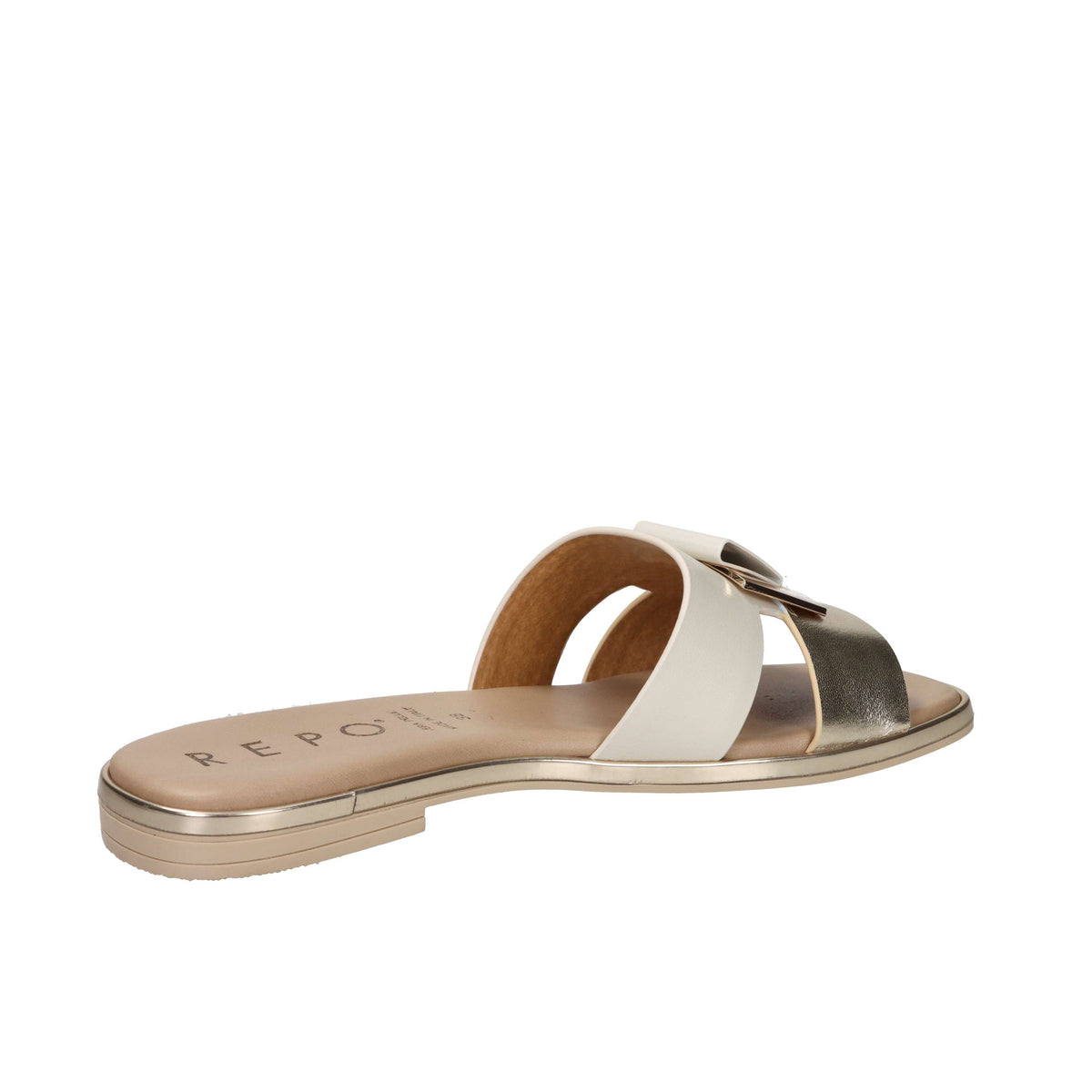 Repo Mujer Zueco bajo 71116-E5 Beige/Oro